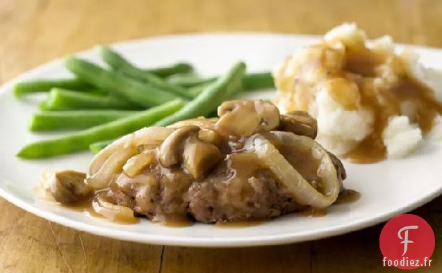 Steak de Salisbury avec Sauce aux Champignons