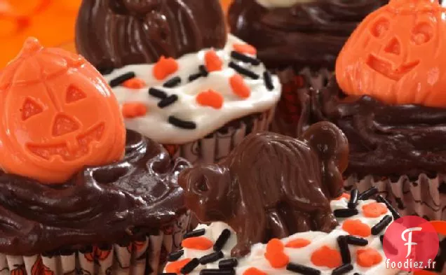 Cupcakes d'Halloween à la Banane et au Brownie