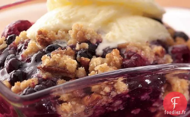 Croustillant aux Deux Baies avec garniture de Streusel aux Noix de Pécan
