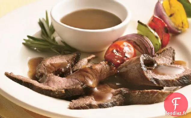 Steaks de Flanc Grillés avec Glaçage Balsamique au Romarin