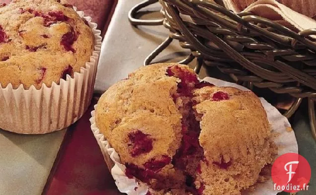 Muffins aux Canneberges et à l'Orange (plus légers)