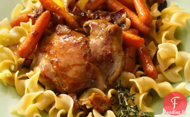 Poulet et Carottes Glacés au Miel