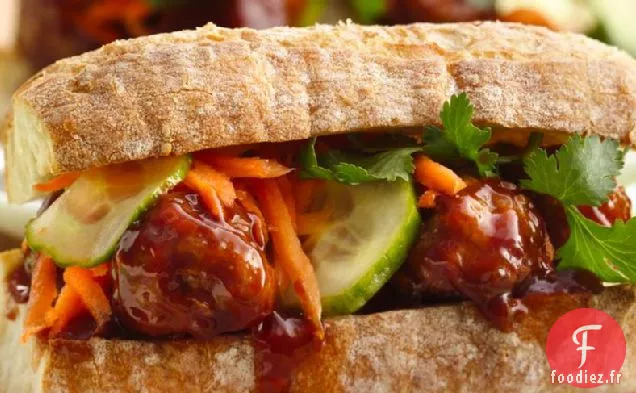 Bière Mi Boulettes de Viande Asiatiques Sous-marins