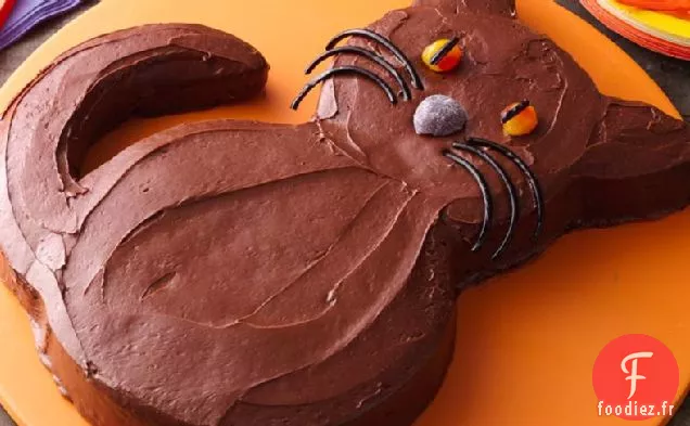 Gâteau de Chat Noir d'Halloween