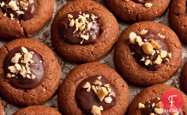 Biscuits au Beurre d'Arachide et au Chocolat Fourrés à la Ganache