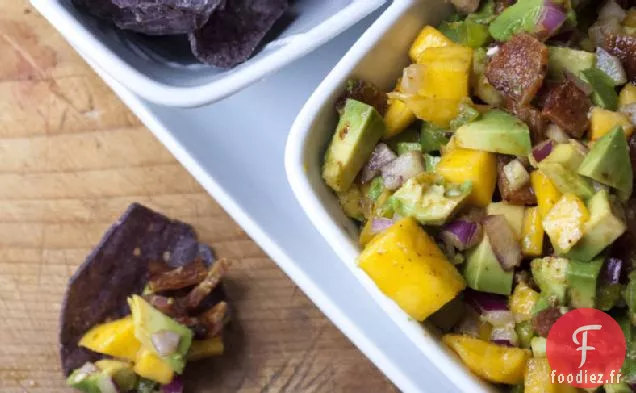 Salsa à la Mangue et à l'Avocat avec Bacon épicé