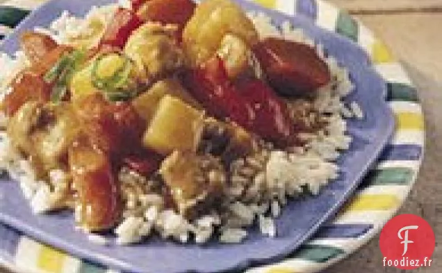 Ragoût de Poulet Mijoté au Poivre et à l'Ananas
