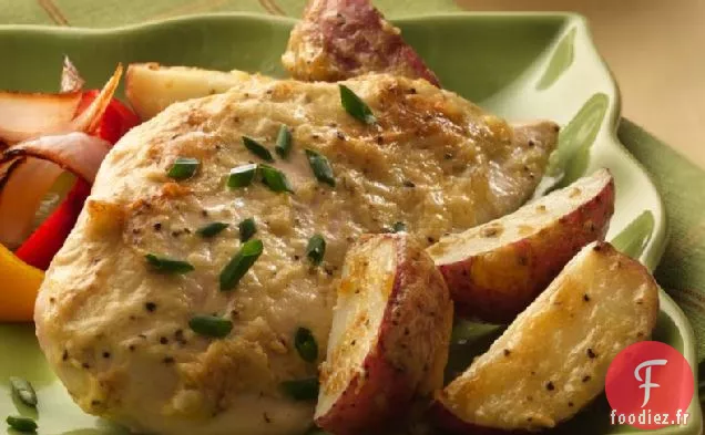 Poulet Rôti Piquant et Pommes de Terre