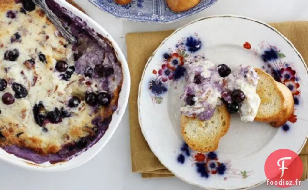 Trempette au Cheddar Blanc au Bacon et aux Myrtilles