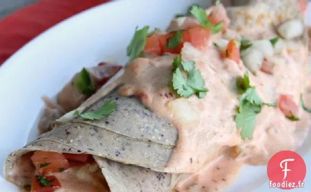 Enchiladas De Poulet à la Crêpe de Maïs Bleu