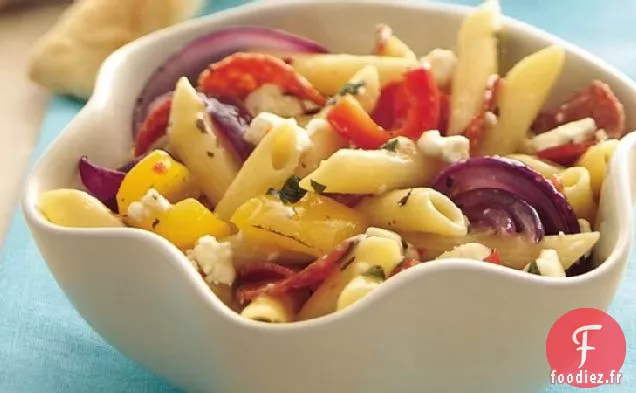 Salade de Pâtes au Poivron Rôti aux Herbes et à la Feta