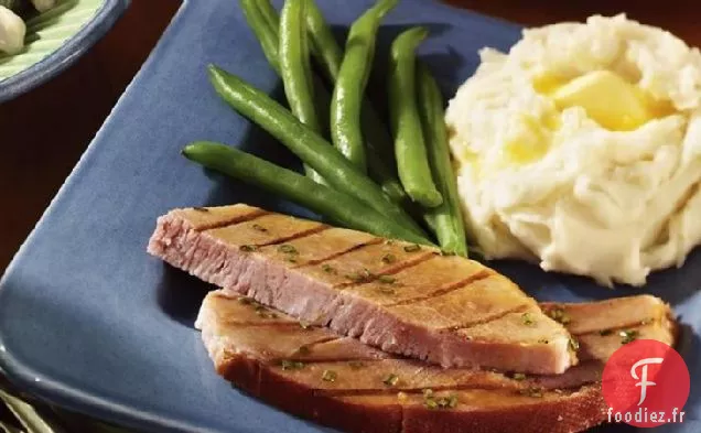 Steak de Jambon avec Glaçage aux Pommes
