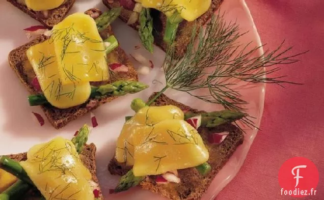 Asperges Rôties et Canapés au Gouda