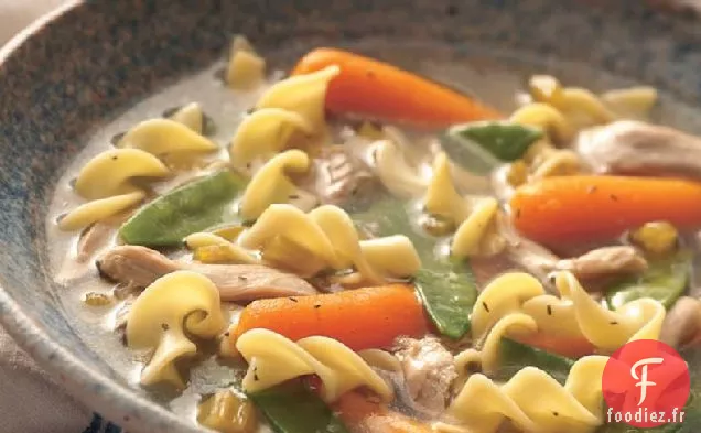 Soupe Copieuse de Poulet et de Nouilles à la Mijoteuse