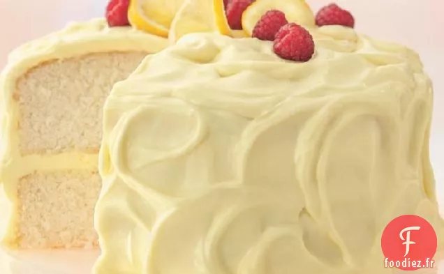 Gâteau au Citron avec Mousse à la Crème Fouettée
