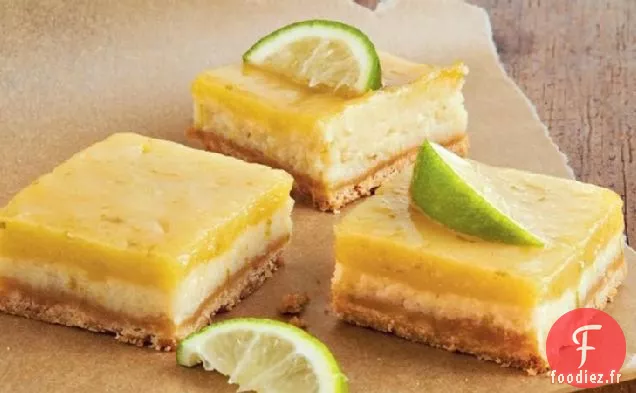 Carrés de Cheesecake au Chocolat Blanc et au Citron Vert