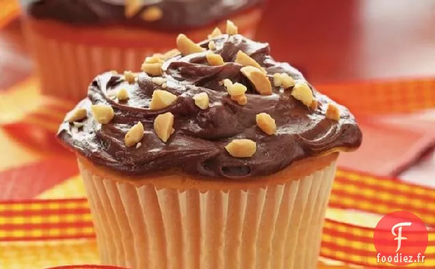 Cupcakes au Beurre d'Arachide Sans Gluten avec Glaçage au Chocolat