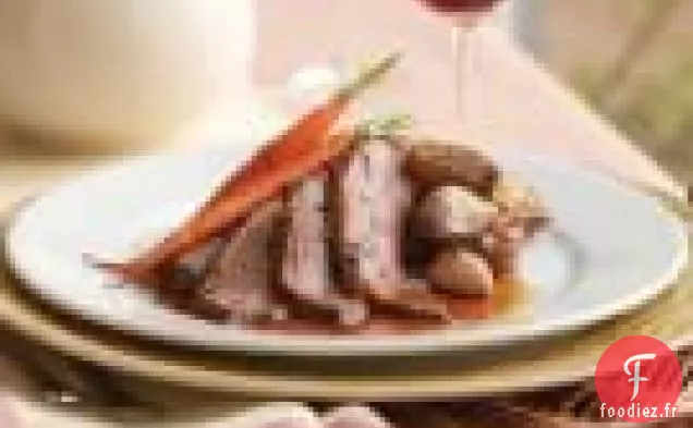 Agneau Rôti Aux Échalotes, Moutarde Et Herbes