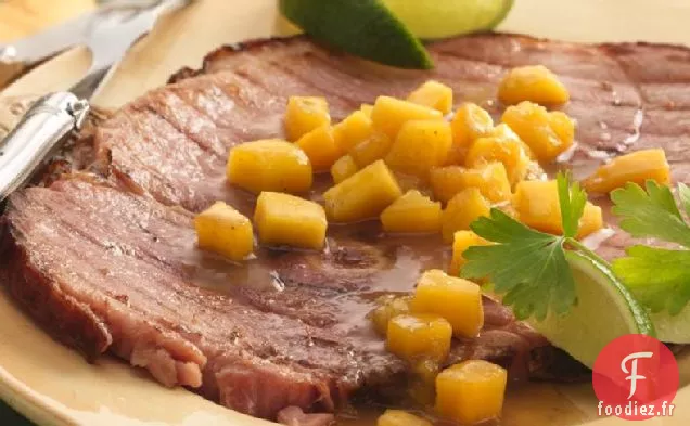 Steak de Jambon à la Mangue Grillé