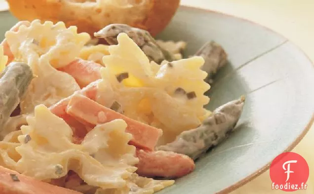 Noeuds Papillon Crémeux au Jambon et aux Légumes