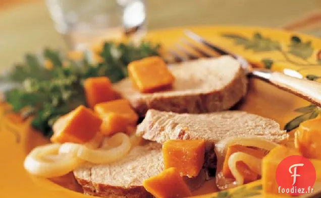 Rôti de Porc à l'Ail et Patates Douces à la Mijoteuse