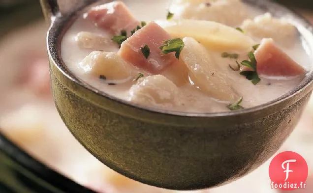 Soupe Rapide au Jambon et au Chou-Fleur