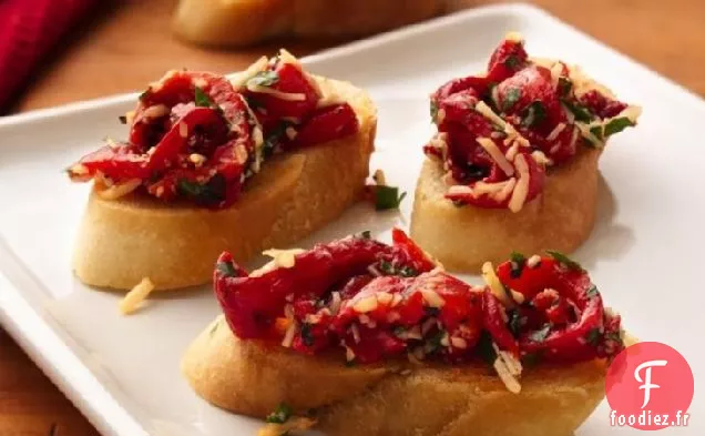 Bruschetta Au Poivron Rouge Rôti