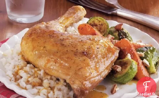 Poulet Rôti à l'Orange et à l'Érable et Légumes