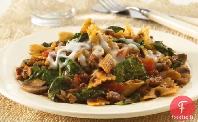 Dîner Végétarien à la Poêle à Pâtes Italiennes