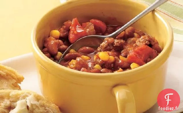 Chili Costaud aux Haricots et au Maïs