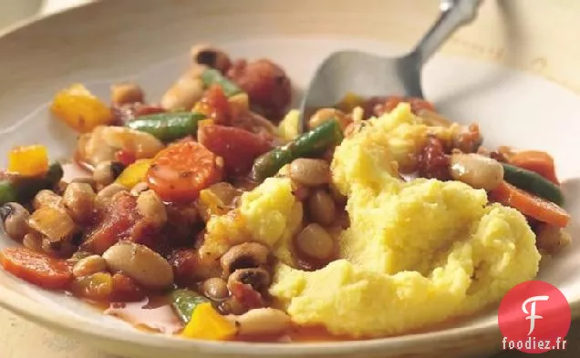 Ragoût de Haricots et de Légumes à la Polenta