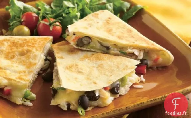 Quesadillas au Poulet au Fromage et aux Haricots