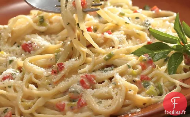 Sauce Alfredo aux herbes sur Linguine