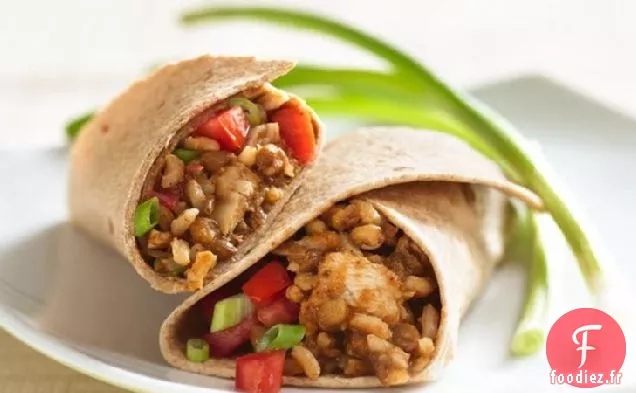 Enveloppements Faciles au Poulet, au Riz et aux Lentilles