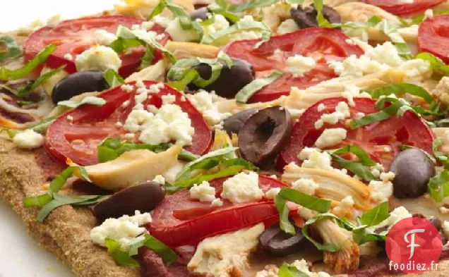Pizza au Poulet Grec Maigre