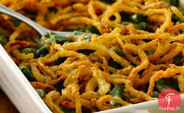 Casserole de Haricots Verts Sans Gluten avec Oignons Frits