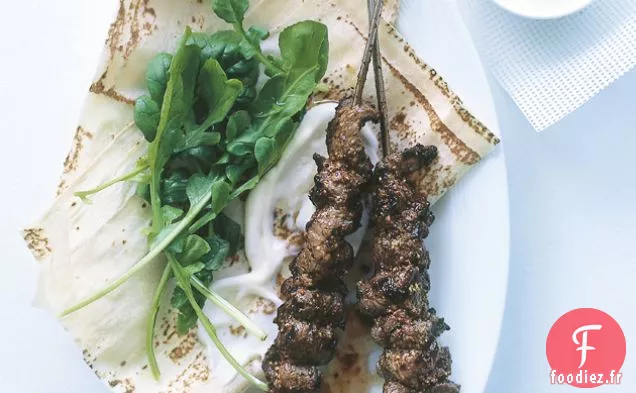 Brochettes De Boeuf À L'Ail Et À La Moutarde