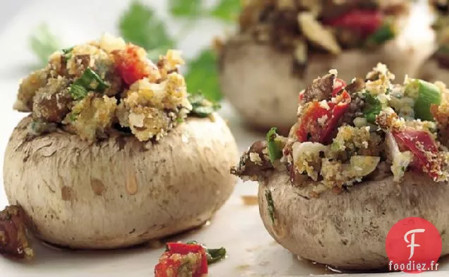 Champignons Farcis au Gorgonzola et aux Noisettes