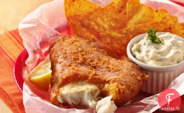 Poisson-Pâte à la Bière du Sud-Ouest avec Sauce Tartare au Chili Vert