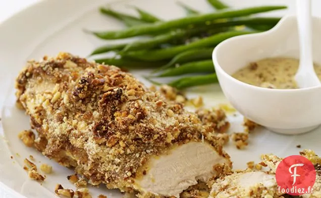 Poulet Cuit à la Moutarde avec une croûte de Bretzel