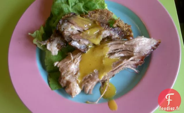Épaule De Porc Rôtie À La Sauce Moutarde Et Gingembre