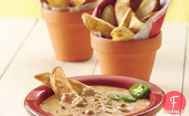 Trempette au Fromage Chili et Quartiers de Pommes de Terre