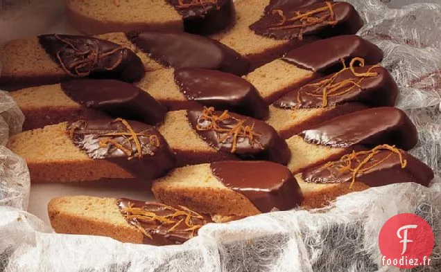 Biscotti à l'Orange Trempé Au Chocolat