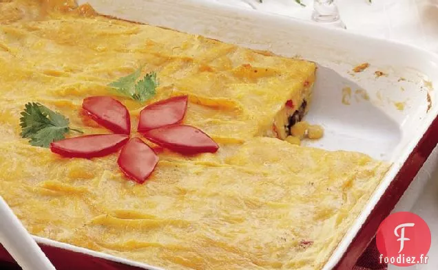 Œuf Enchilada aux Haricots Noirs et au Maïs