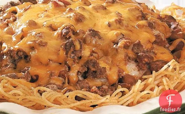 Tarte Spaghetti au Burger et aux Haricots