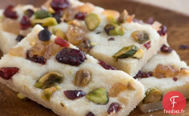 Barres à Biscuits Pistaches, Canneberges et Gingembre