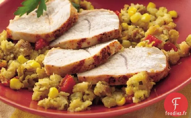 Casserole de Farce à la Dinde et au Chili Vert