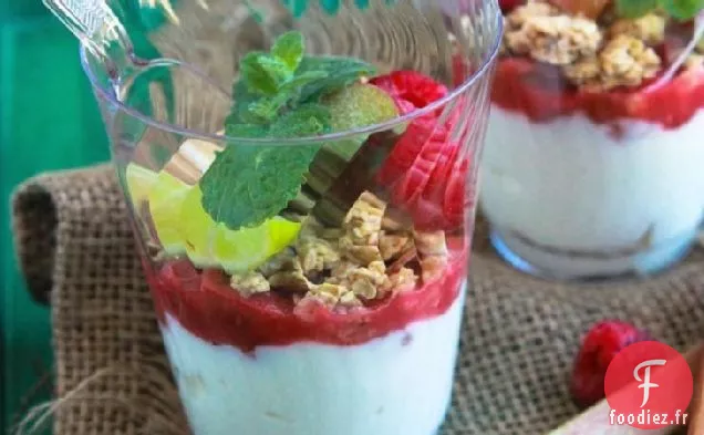 Parfaits à la Framboise et à la Rhubarbe