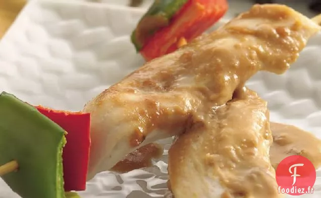 Satay de Poulet à la Sauce Épicée aux Arachides