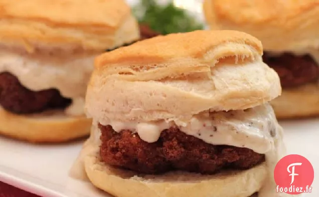 Steak Frit au Poulet et Curseurs de Biscuits